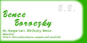 bence boroczky business card