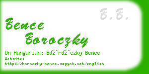 bence boroczky business card